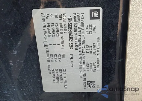 2012 Chevrolet Tahoe Lt из США, поврежденный, VIN 1GNSCBE06CR215264